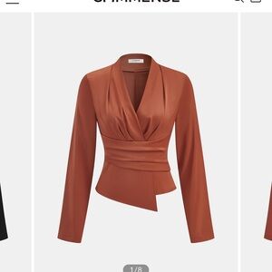 NWT commense V-Neck Asymmetric Blouse